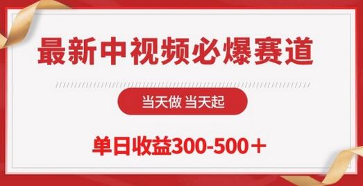 最新中视频必爆赛道，当天做当天起，单日收益300-500+-墨韵博客
