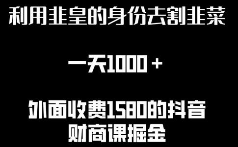 利用非皇的身份去割韭菜，一天1000+(附详细资源)-墨韵博客