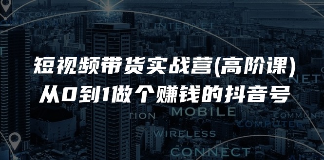 短视频带货实战营(高阶课)，从0到1做个赚钱的抖音号（17节课）-墨韵博客