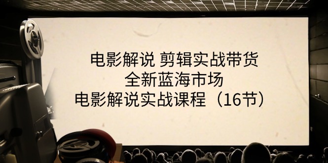 电影解说剪辑实战带货全新蓝海市场，电影解说实战课程（16节）-墨韵博客