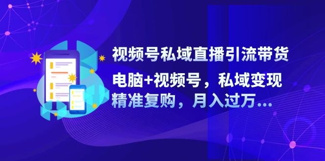 视频号私域直播引流带货：电脑+视频号，私域变现，精准复购，月入过万-墨韵博客