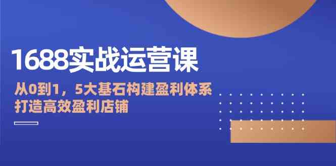 1688实战运营课：从0到1，5大基石构建盈利体系，打造高效盈利店铺-墨韵博客