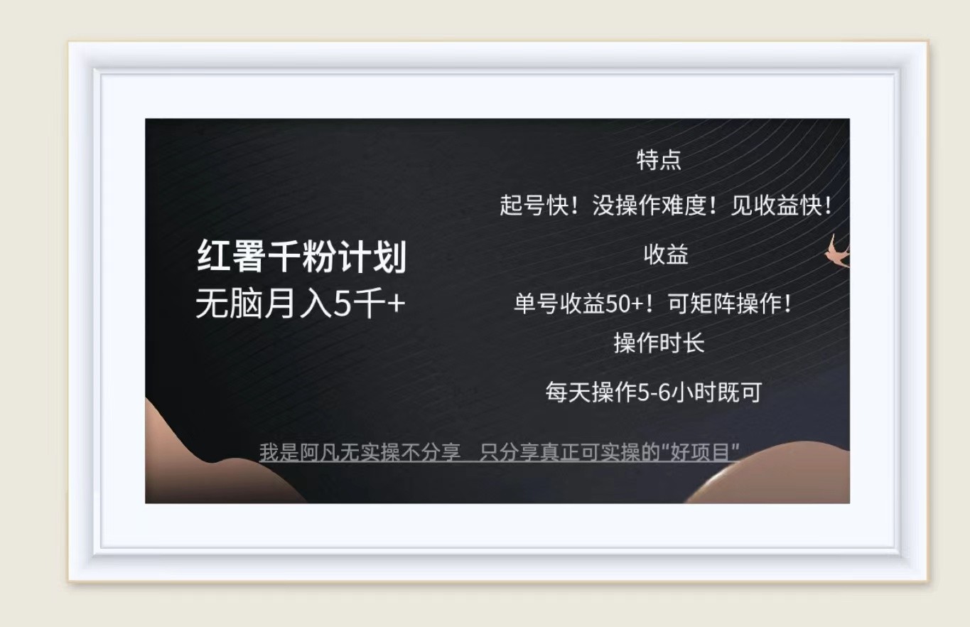 红薯千粉计划无脑月入5千+！既做既赚！-墨韵博客