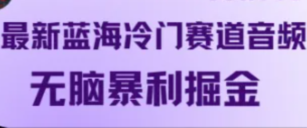 最新蓝海冷门赛道音频，无脑暴利掘金-墨韵博客
