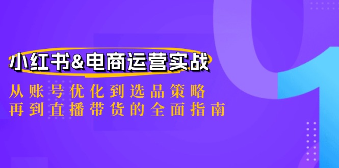 小红书&电商运营实战：从账号优化到选品策略，再到直播带货的全面指南-墨韵博客