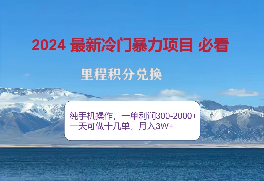 2024惊爆冷门暴利，里程积分最新玩法，高爆发期，一单300+—2000+-墨韵博客