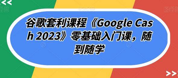 谷歌套利课程《Google Cash 2023》零基础入门课，随到随学-墨韵博客
