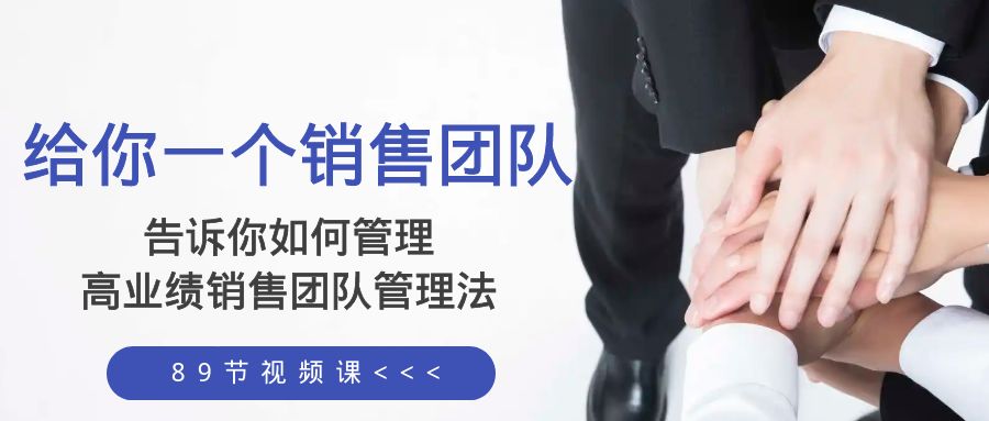 给你 一个销售团队，告诉你如何管理，高业绩销售团队管理法（89节课）-墨韵博客