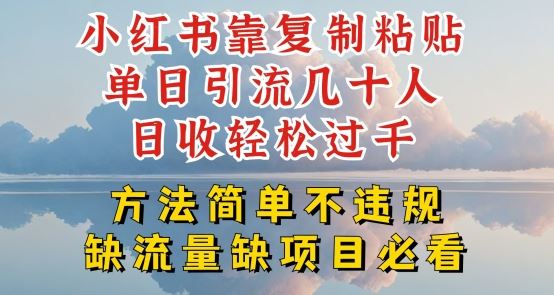 小红书靠复制粘贴单日引流几十人目收轻松过千，方法简单不违规【揭秘】-墨韵博客