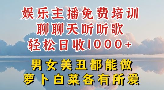 娱乐主播免费培训聊聊天听听歌轻松日收1K+，男女美丑都能做萝卜白菜各有所爱【揭秘】-墨韵博客