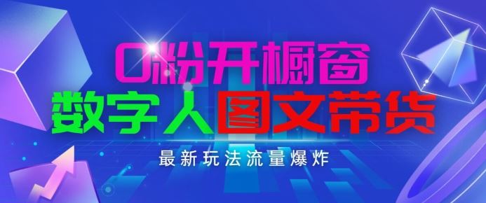 抖音最新项目，0粉开橱窗，数字人图文带货，流量爆炸，简单操作，日入1K+【揭秘】-墨韵博客