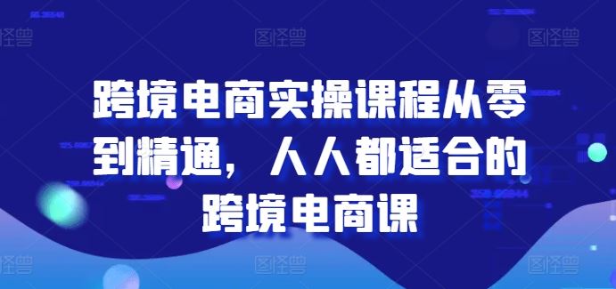 跨境电商实操课程从零到精通，人人都适合的跨境电商课-墨韵博客