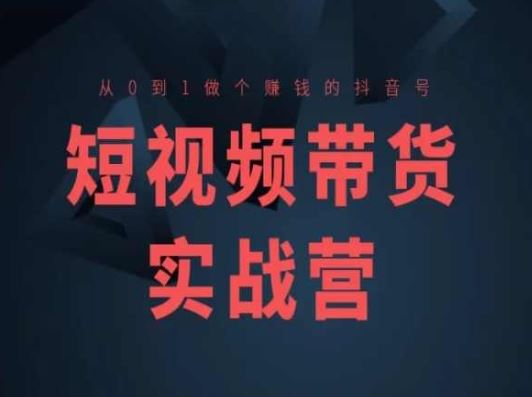 短视频带货实战营(高阶课)，从0到1做个赚钱的抖音号-墨韵博客