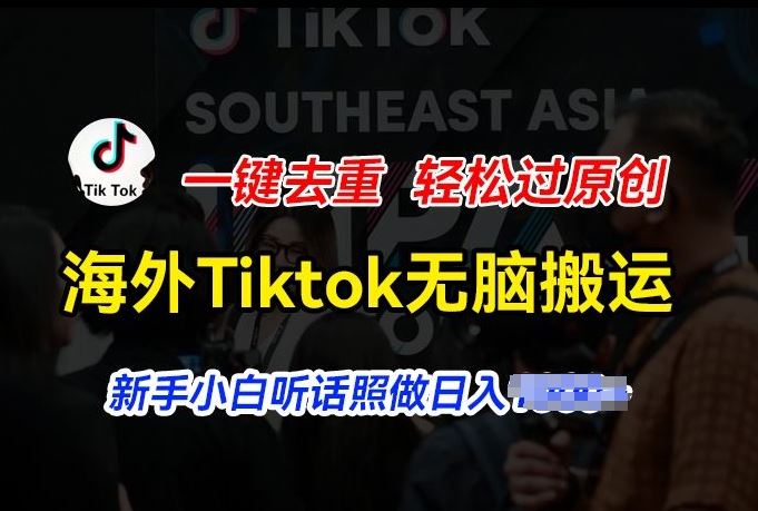 海外Tiktok短视频无脑搬运，一键去重轻松过原创，新手小白听话照做日入几张【揭秘】-墨韵博客