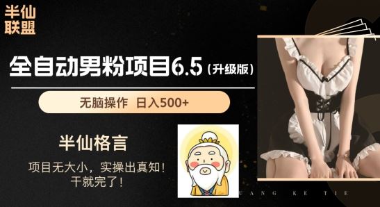 男粉项目6.5升级版，全自动男粉项目，日收入1K+【揭秘】-墨韵博客