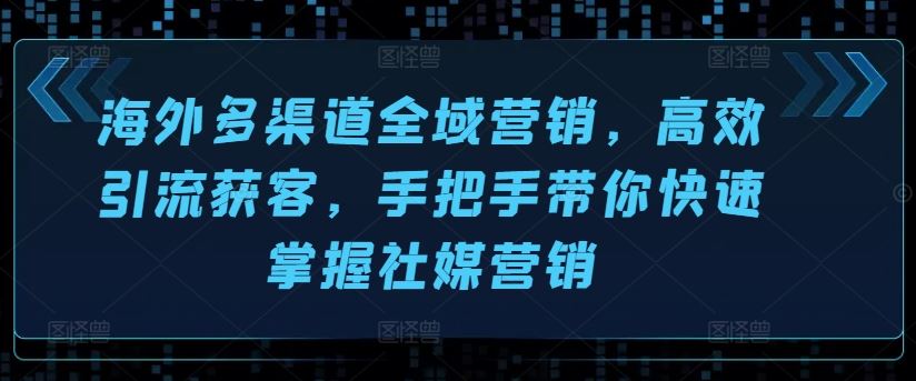 海外多渠道全域营销，高效引流获客，手把手带你快速掌握社媒营销-墨韵博客