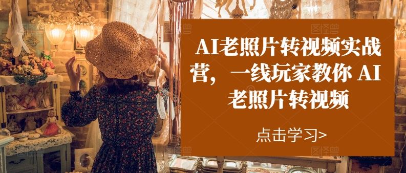AI老照片转视频实战营，一线玩家教你AI老照片转视频-墨韵博客
