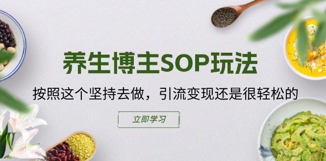 养生博主SOP玩法，按照这个坚持去做，引流变现还是很轻松的-墨韵博客