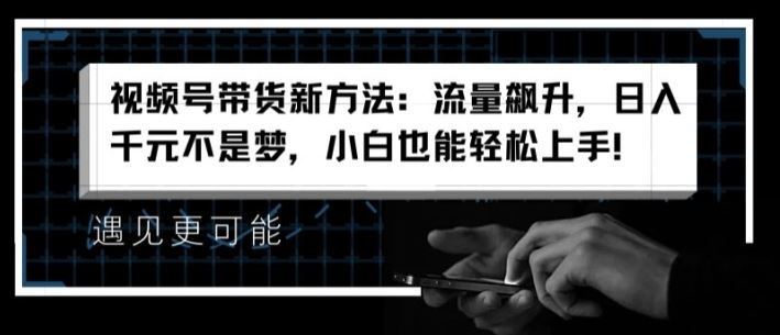 视频号带货新方法：流量飙升，日入千元不是梦，小白也能轻松上手【揭秘】-墨韵博客