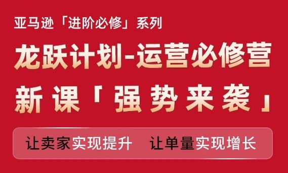 亚马逊进阶必修系列，龙跃计划-运营必修营新课，让卖家实现提升 让单量实现增长-墨韵博客