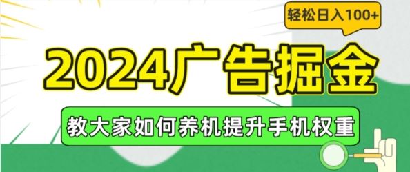 2024广告掘金，教大家如何养机提升手机权重，轻松日入100+【揭秘】-墨韵博客