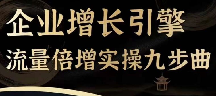 企业增长引擎流量倍增实操九步曲，一套课程帮你找到快速、简单、有效、可复制的获客+变现方式，-墨韵博客
