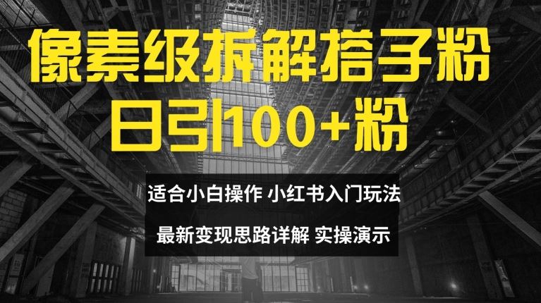 像素级拆解搭子粉，日引100+，小白看完可上手，最新变现思路详解【揭秘】-墨韵博客