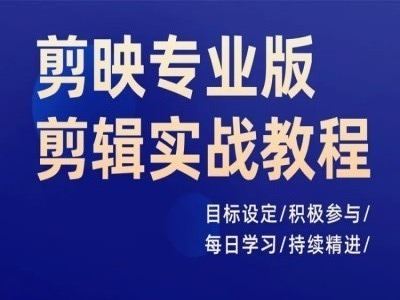 剪映专业版剪辑实战教程，目标设定/积极参与/每日学习/持续精进-墨韵博客
