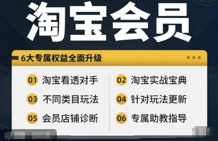 淘宝会员【淘宝所有课程，全面分析对手】，初级到高手全系实战宝典-墨韵博客