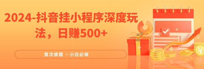2024全网首次披露，抖音挂小程序深度玩法，日赚500+，简单、稳定，带渠道收入，小白必做【揭秘】-墨韵博客