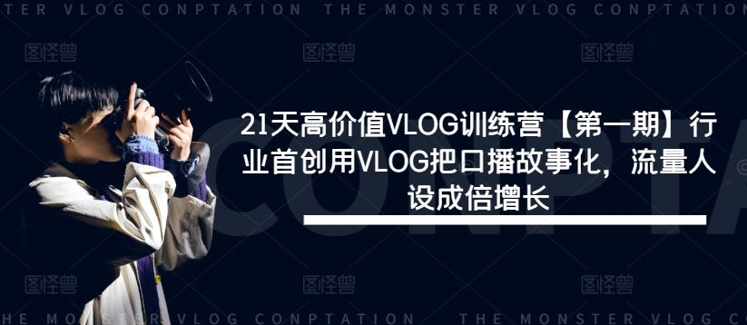 21天高价值VLOG训练营【第一期】行业首创用VLOG把口播故事化，流量人设成倍增长-墨韵博客