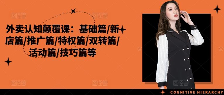 外卖认知颠覆课：基础篇/新店篇/推广篇/特权篇/双转篇/活动篇/技巧篇等-墨韵博客