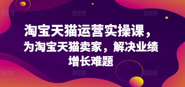 淘宝天猫运营实操课，为淘宝天猫卖家，解决业绩增长难题-墨韵博客