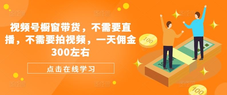 视频号橱窗带货，不需要直播，不需要拍视频，一天佣金300左右-墨韵博客