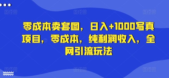 零成本卖套图，日入+1000写真项目，零成本，纯利润收入，全网引流玩法-墨韵博客