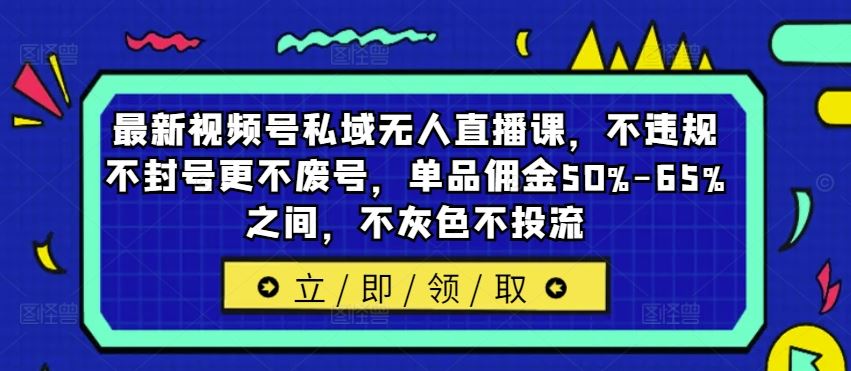 最新视频号私域无人直播课，不违规不封号更不废号，单品佣金50%-65%之间，不灰色不投流-墨韵博客