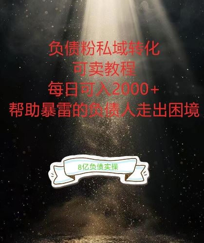 负债粉掘金计划，帮助负债者解决问题，债务规划，债务重组，最好的变现方式【揭秘】-墨韵博客