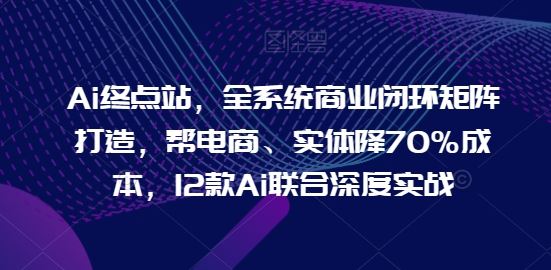 Ai终点站，全系统商业闭环矩阵打造，帮电商、实体降70%成本，12款Ai联合深度实战【0906更新】-墨韵博客