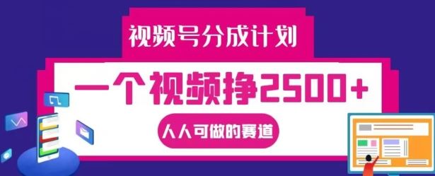 视频号分成计划，一个视频挣2500+，人人可做的赛道【揭秘】-墨韵博客