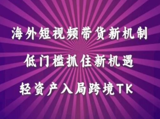 海外短视频Tiktok带货新机制，低门槛抓住新机遇，轻资产入局跨境TK-墨韵博客