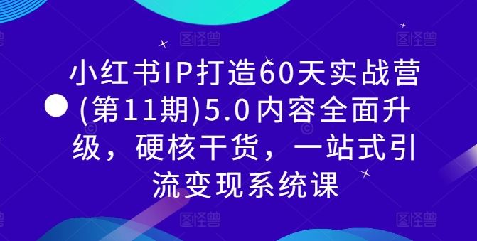 小红书IP打造60天实战营(第11期)5.0​内容全面升级，硬核干货，一站式引流变现系统课-墨韵博客