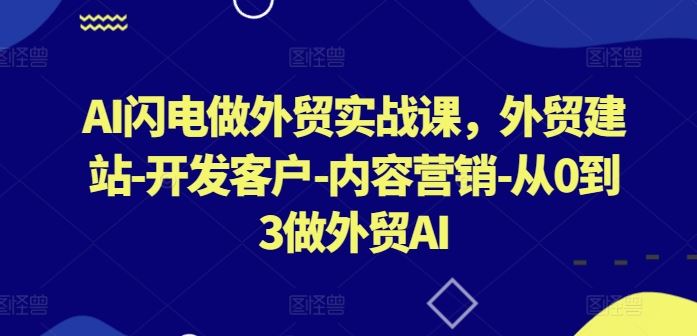 AI闪电做外贸实战课，​外贸建站-开发客户-内容营销-从0到3做外贸AI（更新）-墨韵博客