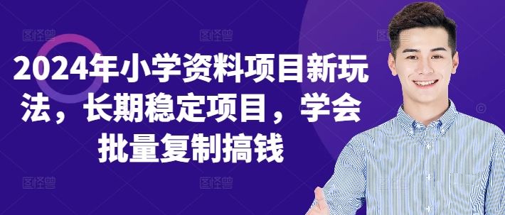 2024年小学资料项目新玩法，长期稳定项目，学会批量复制搞钱-墨韵博客