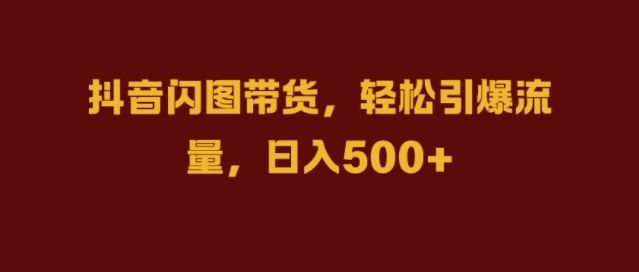 抖音闪图带货，轻松引爆流量，日入几张【揭秘】-墨韵博客