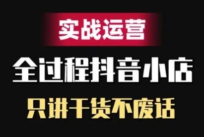 抖音小店精细化实战运营，只讲干货不废话-墨韵博客