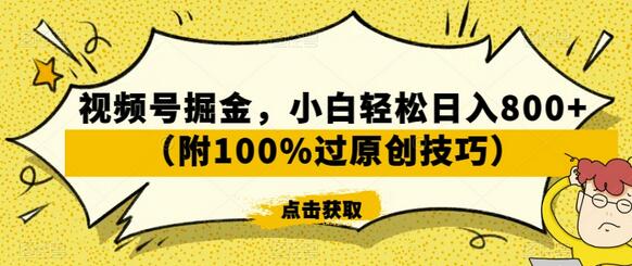 视频号掘金，小白轻松日入800+（附100%过原创技巧）-墨韵博客