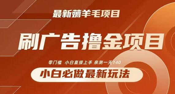 2024最新小白必撸项目，刷广告撸金最新玩法，亲测一天140-墨韵博客