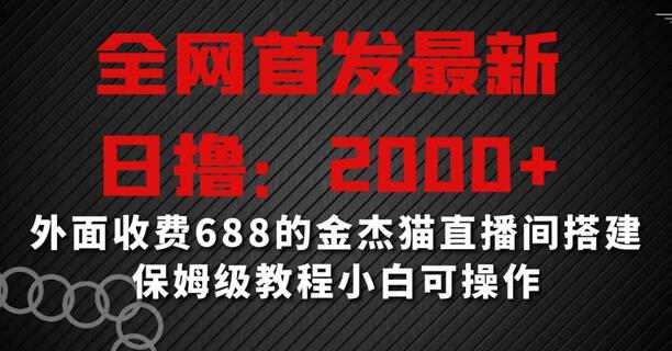 全网首发最新，日撸2000+，外面收费688的金杰猫直播间搭建，保姆级教程小白可操作-墨韵博客