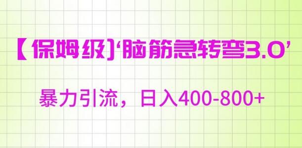 保姆级脑筋急转弯3.0，暴力引流，日入400-800+-墨韵博客
