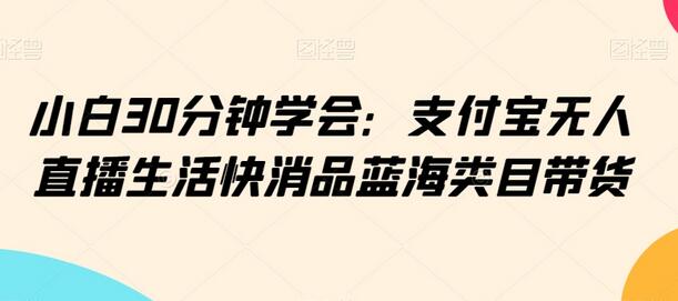 小白30分钟学会：支付宝无人直播生活快消品蓝海类目带货-墨韵博客
